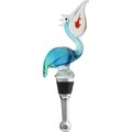 Ls Arts Inc LS Arts BS-406 Bottle Stopper - Blue Pelican with Fish BS-406